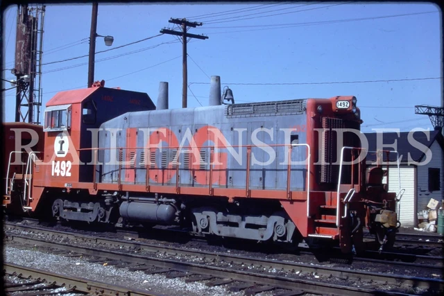 Original train slide ICG  Illinois Central Gulf locomotive 1492, 1985