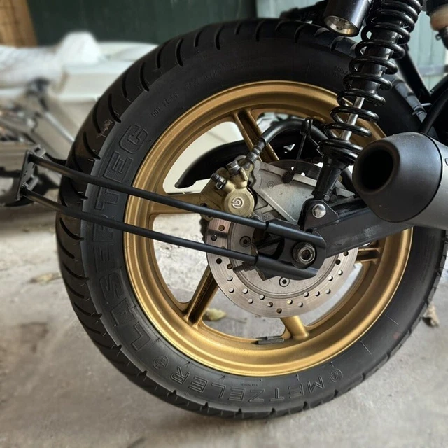 HANSWDEU Motorrad Scheinwerfer 20cm - Universal Frontlicht Schwarz Für Cafe Racer