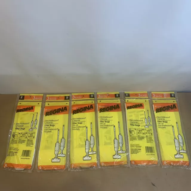 NIP 3 Genuine Regina Electrikbroom Vacuum Type R Filter Bags DB02247 SEALED