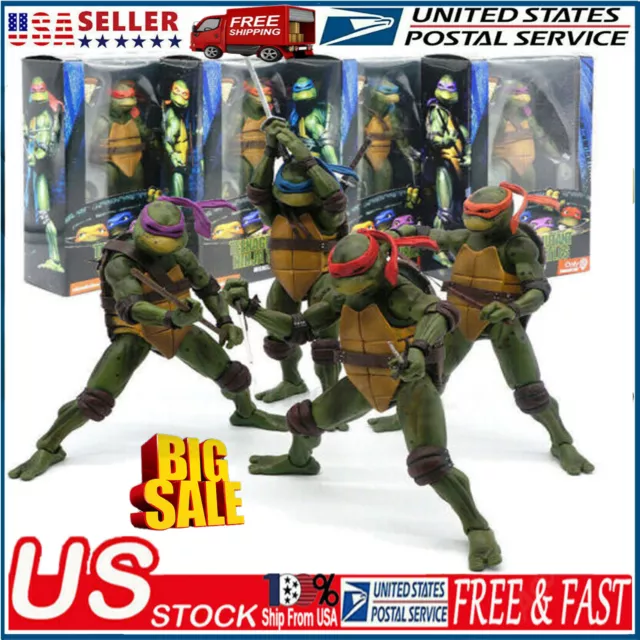 Teenage Movable Toys Action Figure Ninja Turtles 1990 Movie Mutant NECA TMNT 7in