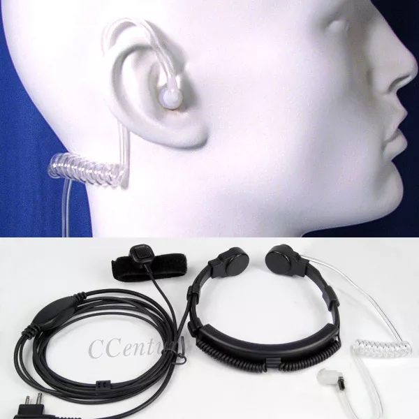 NeckBand Throat Mic Covert Earpiece Headset For Motorola GP3688 HYT TC508 TC505