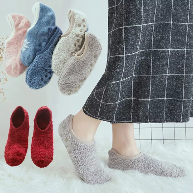 Donna Pantofola Inverno Comodo Calzini Soffice Non Slip Caldo Fodera Pile Let -