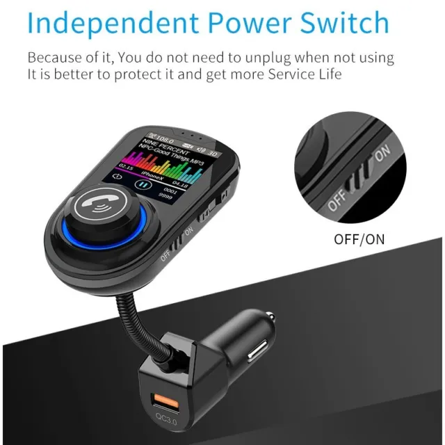 Bluetooth Car FM Transmitter MP3 Player Hands free Radio Adapter Kit USB Charger 3