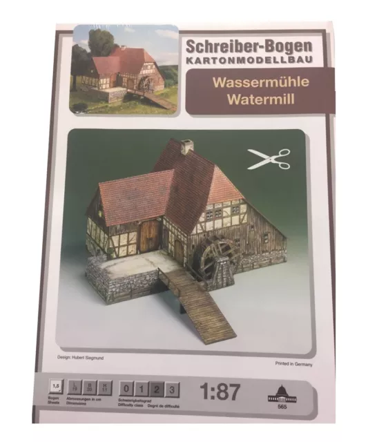 Schreiber-Bogen Kartonmodellbau Wassermühle | Aue-Verlag 565 | Bastelbogen