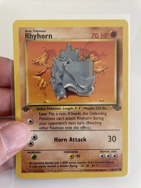 Pokémon TCG Rhyhorn Jungle 1st Edition Common 61/64