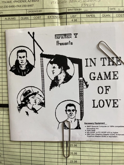 U2 "In the Game of Love" Floppy Disk Video Game #67 VERY RARE