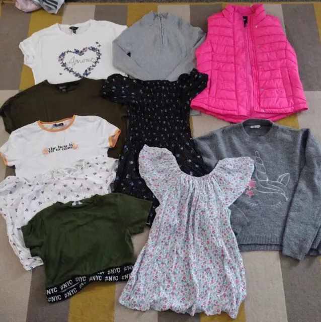 Girls Bundle GAP waistcoat,dress,2 jumpers & 6 tops age 14-15 years
