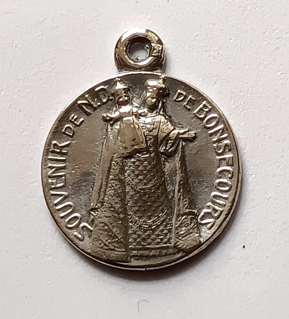 Médaille De Notre-Dame De Lourdes En Laiton Et Cristal - Les Médailles Des Saints Patrons