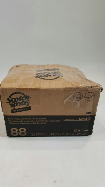 Scotch-Brite Extra Heavy Duty Pot 'n Pan Scour Pad No. 88, 3 1/2" x 5", 10-Pack