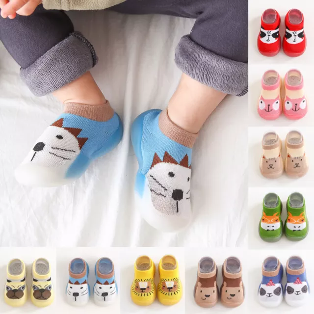 Winter Warm Kids Baby Girl Boys Toddler Anti-slip Slippers Socks Cotton Shoes