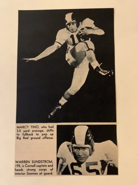 Marcy Tino Warren Sundstrom Cornell Big Red 1960 Sands Football Pictorial 