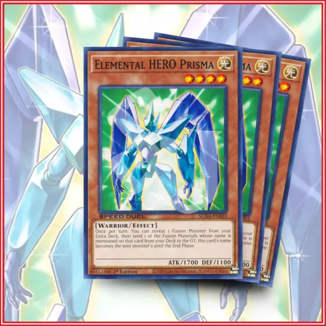 YuGiOh Elemental HERO Prisma x3 | SGX4 1st Edition GREAT CARD