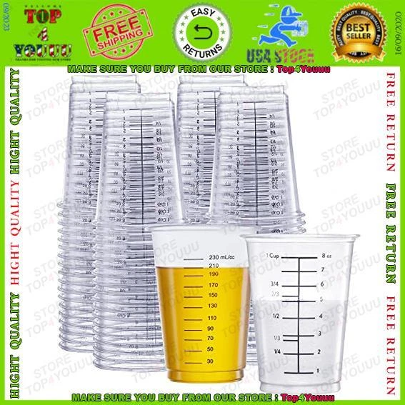 50 Disposable Measuring Cups 8 Oz Resin Mixing Cups for Epoxy Resin Best Quality