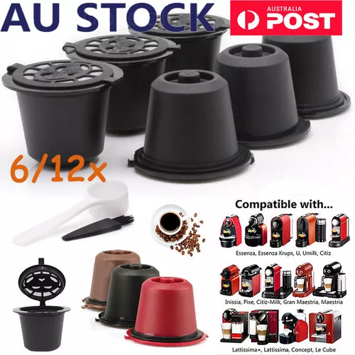 6/12x For Nespresso Maker Machine Refillable Reusable Coffee Filter Capsule Pods