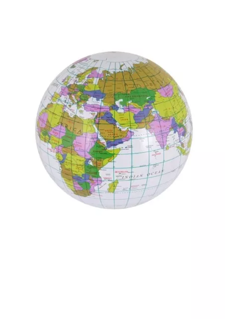NEW - 40cm Inflatable Globe- World Atlas Geography Earth Map