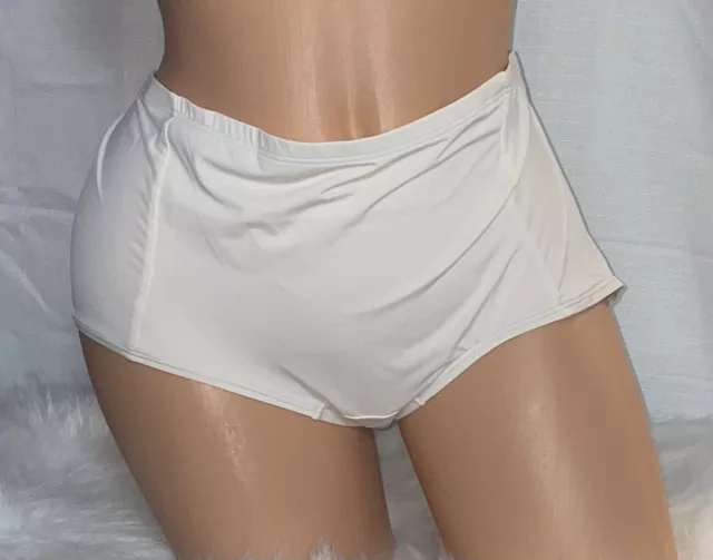 VINTAGE 1997 HANES Her Way White Silky Nylon Briefs Panties 3 Pair Size 8  NEW! $24.99 - PicClick