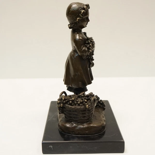 Estatua Uvas niño cosecha Art Deco Estilo Art Nouveau Estilo Bronce sólido 3