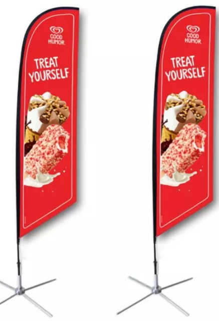 GOOD HUMOR ICE CREAM Bow Headed Flag Sign Blade Banner - Retail, Events, Vendors