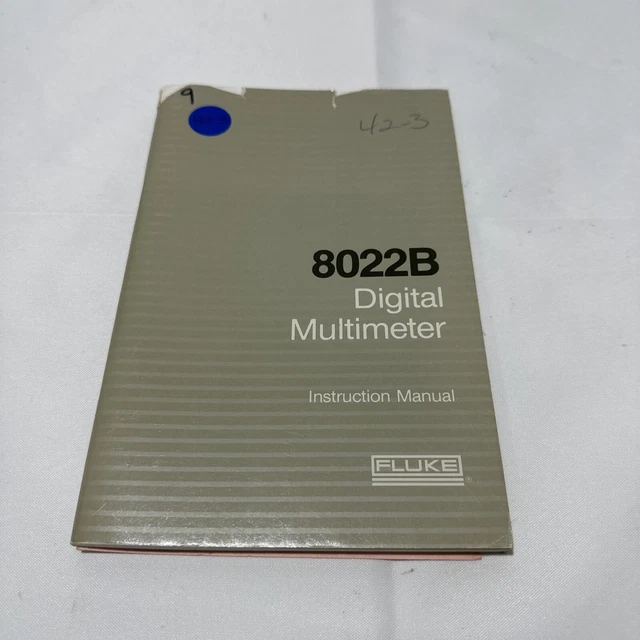 FLUKE MODEL 8022B Digital Multimeter Instruction Manual P/N 616045 July