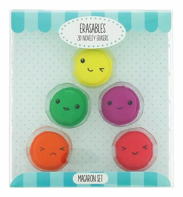 Macaron Nouveauté Gommes à Effacer Paquet De 5 Petit Erasables