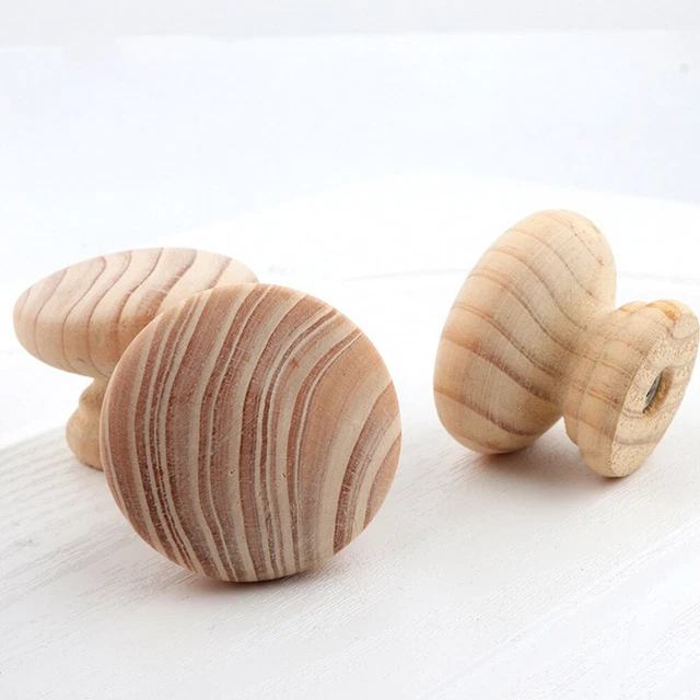 12 Pcs Furniture Hardware Wood Handle Dresser Pulls Drawer Knobs Rural 11
