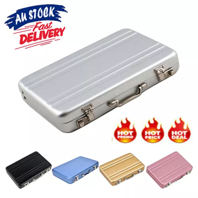 HOT! Metal Business ID Credit Card Holder Mini Suitcase Bank Card Holder Box