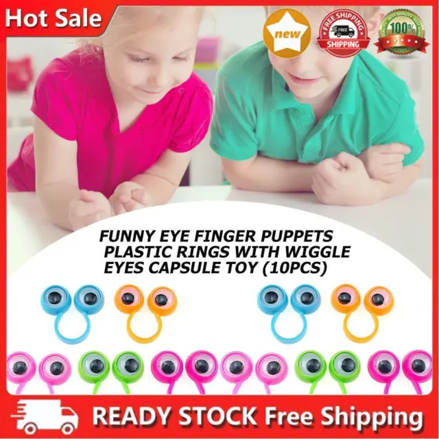 Divertenti bambole per gli occhi, anelli in plastica con occhi traballanti, giocattoli a capsule (10