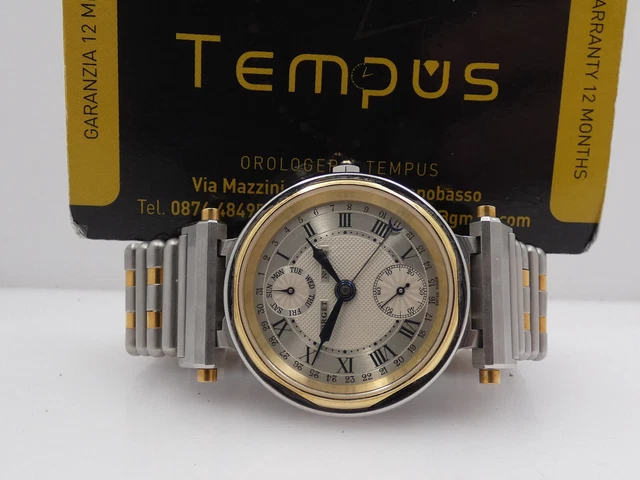 FORGET CHRONOMETER DAY-DATE AUTOMATICO ACCIAIO & ORO 18 KT ANNI '2000s OROLOGIO