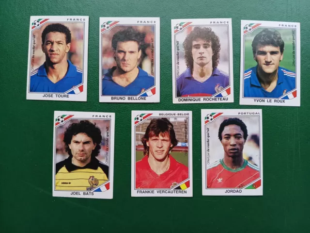 MEXICO 86 -7 sticker PANINI offert par la vache qui rit -TOURE,JORDAO,BATS...etc