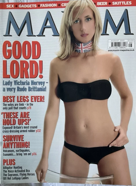 MAXIM MAGAZINE #76 August 2001 Lady Victoria Hervey, Susan