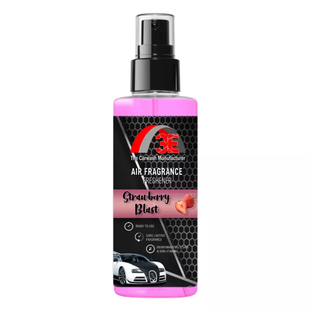 3E Strawberry Blast Scent Air Freshener & Odor Eliminator Car Fragrance, 4 oz.