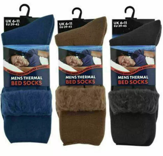 Men Bed Socks Lounge Sock Thick Warm Winter Cosy Feet Brushed Thermal Fleece lot