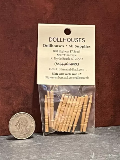 Dollhouse Miniature Porch Spindles Posts 12p 1:24 half scale J16B Dollys Gallery