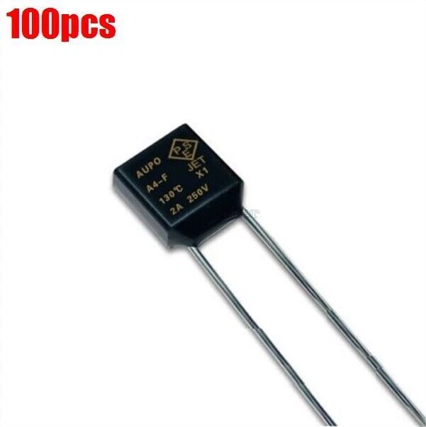 100Pcs Aupo Thermal Fuse Cutoff Tf 130°C 250V 2A A4-F New Ic kf #A6-9