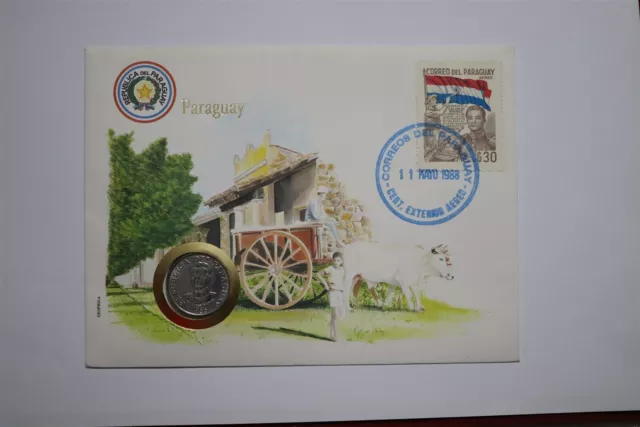 🧭 Paraguay 50 Guaranies 1986 Coin Cover B53 #431