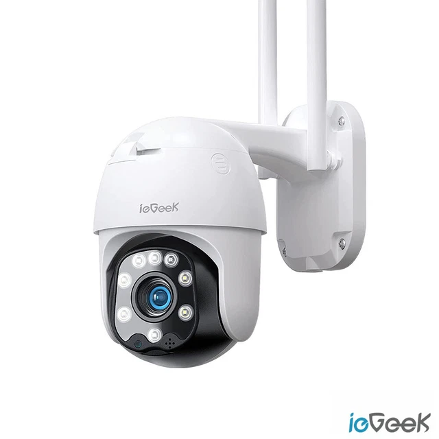Caméra De Surveillance WiFi IeGeek 5MP - Rotation 355° / 90° - Vision Nocturne, Cloud, Alexa