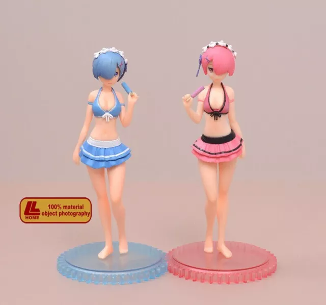 Anime Re Life In a Different World Rem Ram suimsuit ice cream 2pcs Figure Gift
