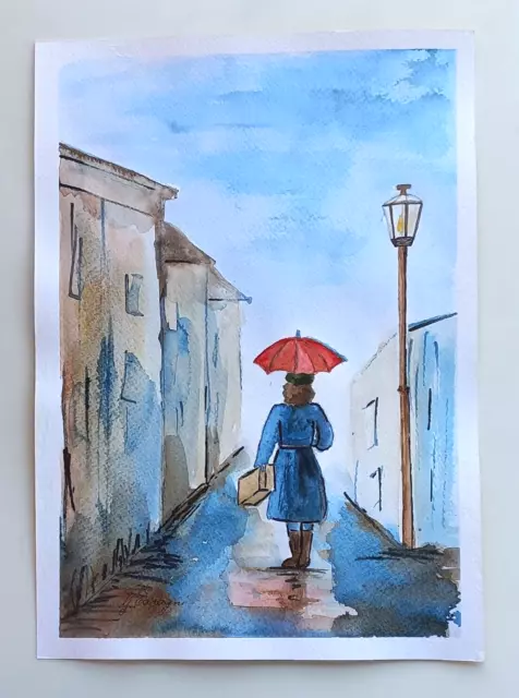 "OMBRELLO" acquerello su carta di G. Taragni cm 21x30
