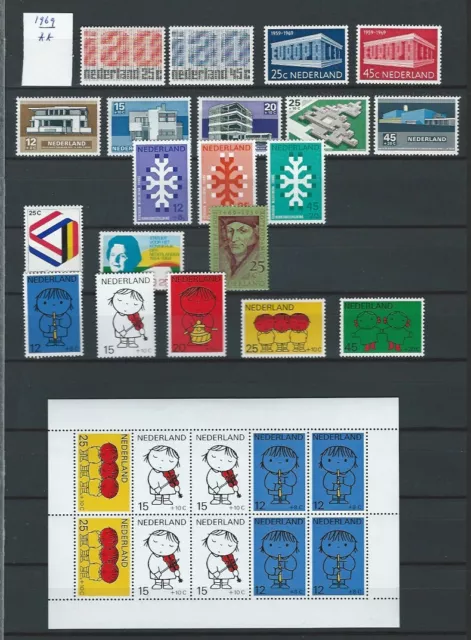 Niederlande Jahrgang 1969 Postfrisch nach NVPH Komplett  jaargang