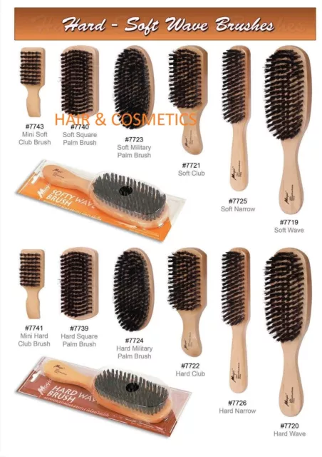 Hard Or Soft Single Wood Brush Boar & Plastic Bristles By Magic Collection !!