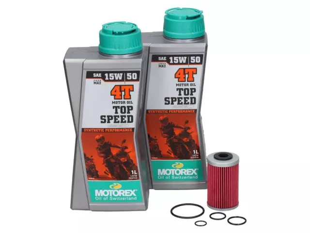 kmx24 Ölwechsel Set passt an KTM Duke RC Adventure 390 Ölfilter+Motorex TopSpeed