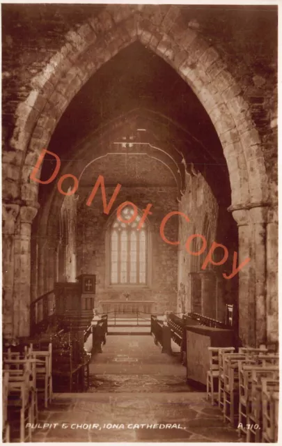 Pulpit & Choir Iona Cathedral Isle of Iona RP Postcard (D996)