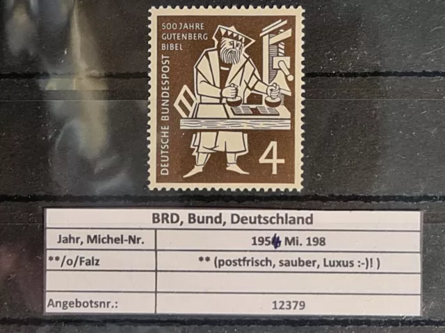 (#12379) BRD Bund Deutschland 1954 MiNr. 198 postfrisch sauber ***Luxus***