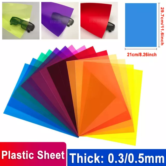 A4 Coloured Thin Plastic Sheet Panel Thick 0.3mm 0.5mm DIY Craft Model Making