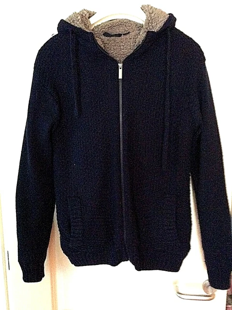 LIVERGY MENS FUR lined soulcal knitted jacket size medium