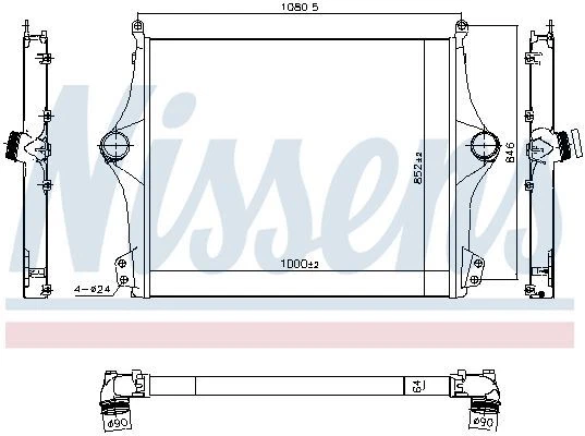 Raffreddatore aria di sovralimentazione Nissens 961298 per Scania Lpgrs - Series 12.8 16.4 16->