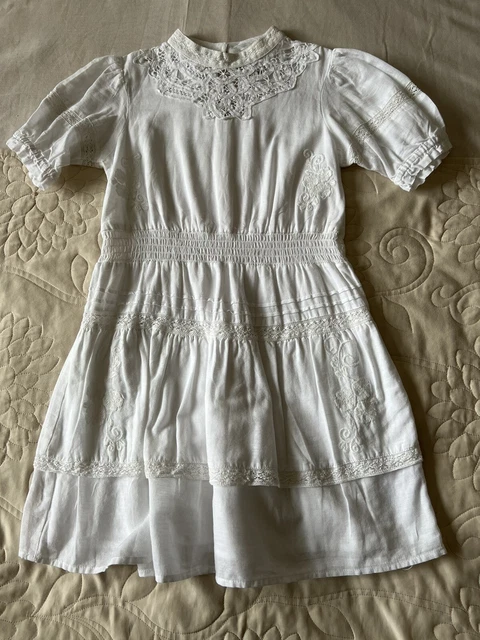 River Island Mini Mum & Me Lace High Neck White Dress Girls Age: 9