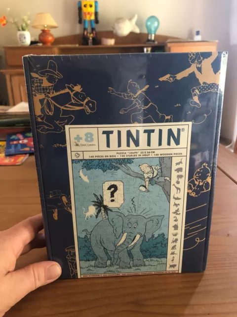 Rare/ Puzzle Bois Tintin Loupe  140 Pieces  35X36 / Tl 1000 Ex/ Neuf Tjs Emballe