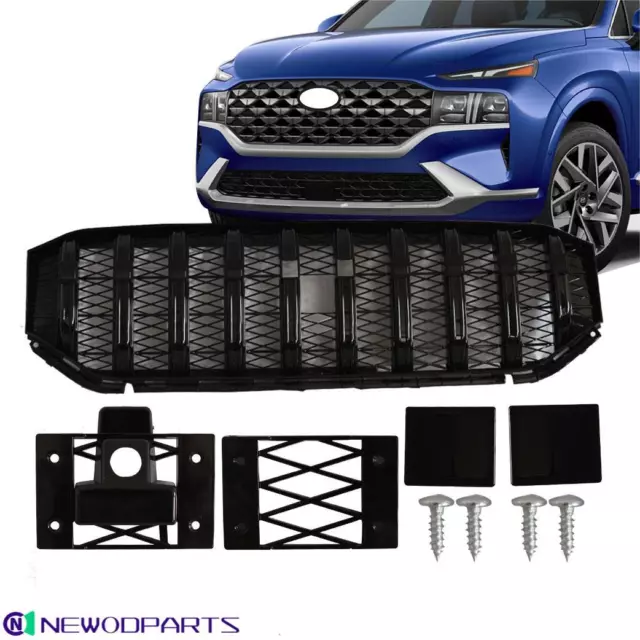 Front Modified Vertical Grille Gloss BK For 21-23 Hyundai Santa Fe W/Camera Hole