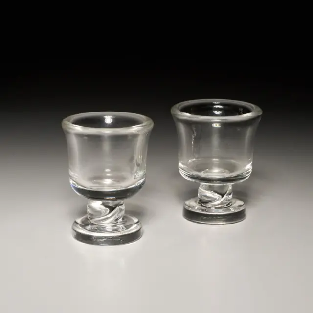 Pair (2) Steuben Crystal Glass #7878 Cigarette Urns Don Pollard, Vintage